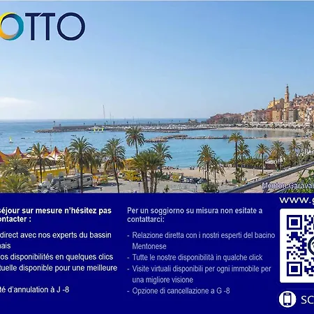 Superbe 2p Au 5eme Etage Avec Terrasse Face A La Et Parking Prive - Menton, Garavan - Fr-1-196-293 מנטון